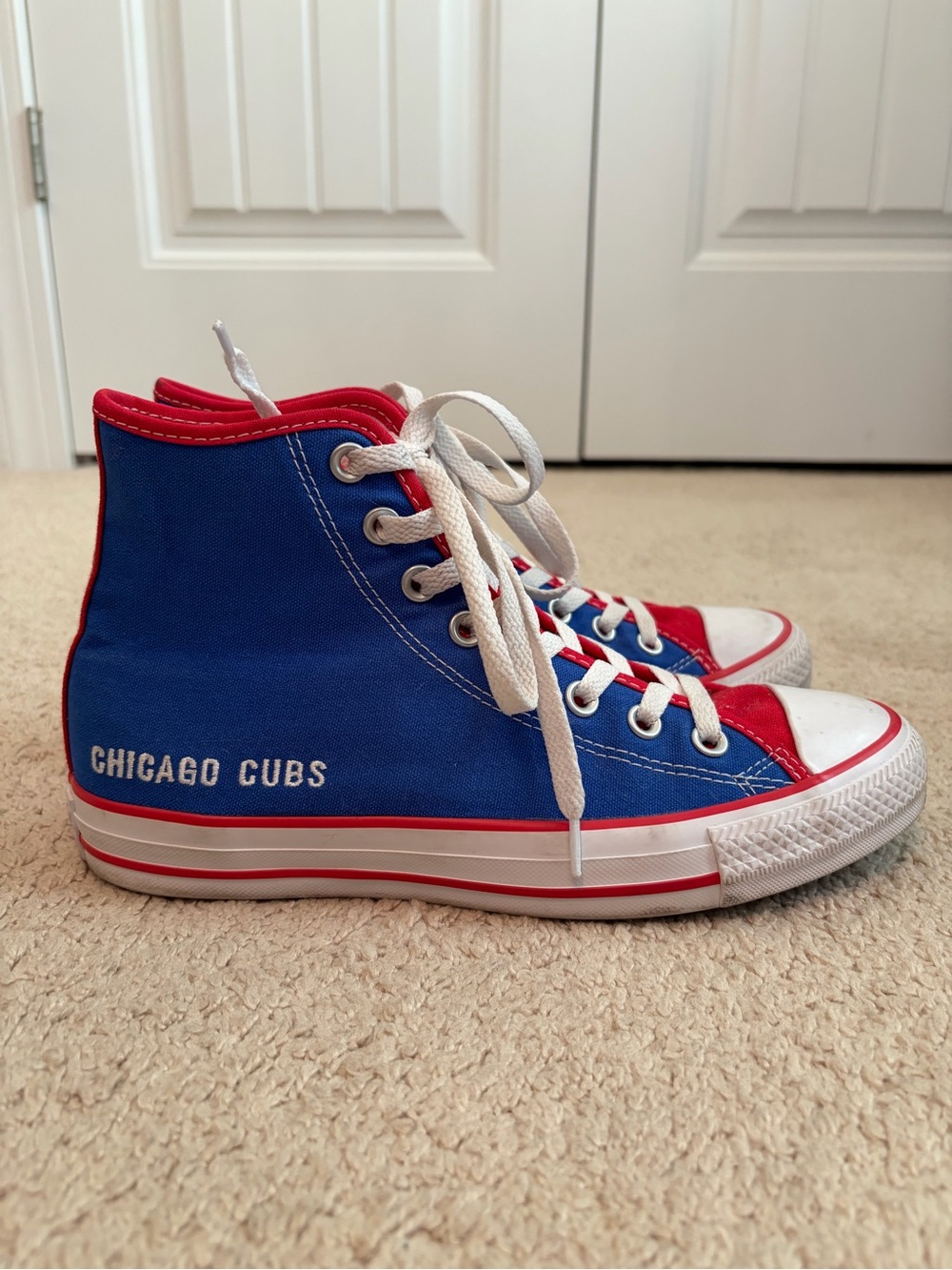 Converse Chuck Taylor Chicago Cubs Blue Red Sneakers Men's Sz 6.5 Women's Sz 8.5